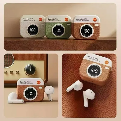 KFG Retro-Style TWS Earbuds with Digital Battery Display
