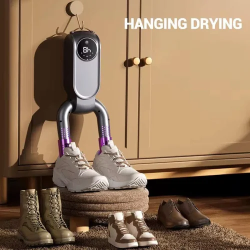Portable Electric Shoe Dryer with Digital Timer and Folding Arms