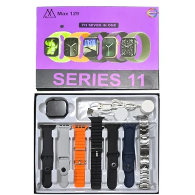 Max 129 Smart watch with 7 straps